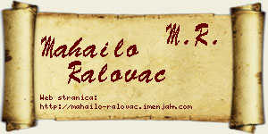 Mahailo Ralovac vizit kartica